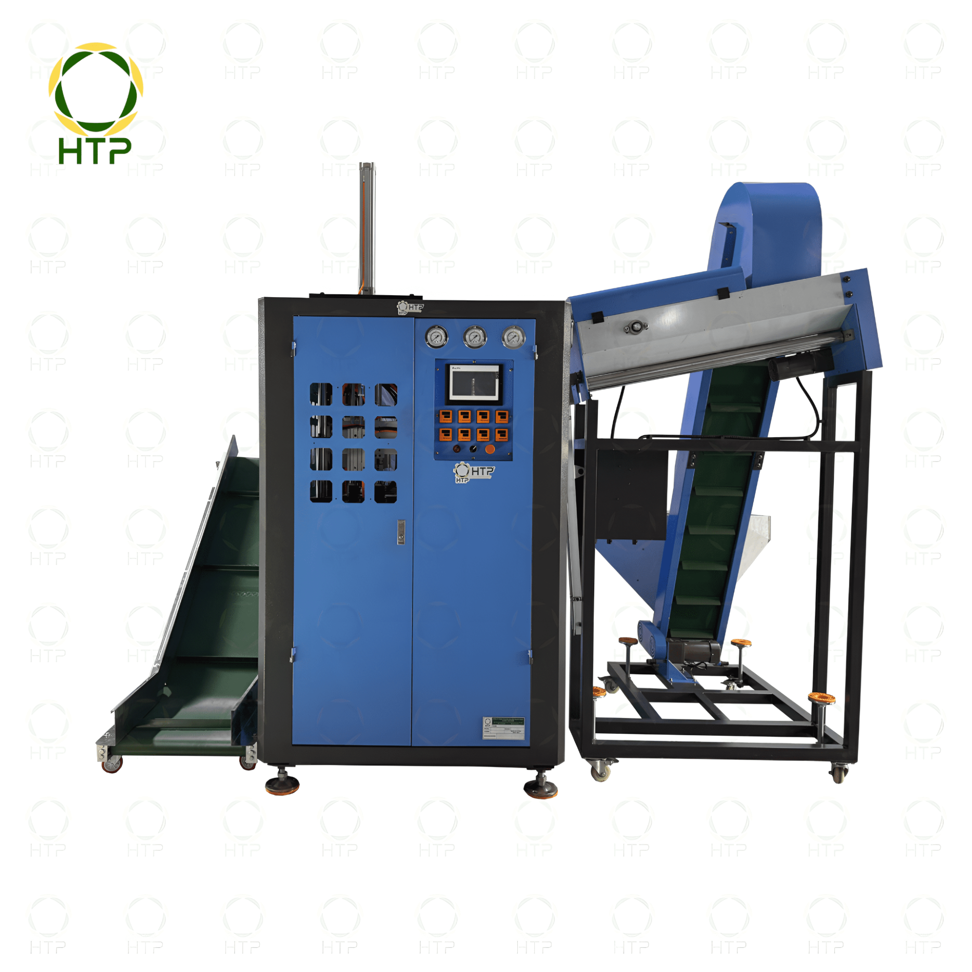 máy thổi chai nhựa PET màu xanh dương