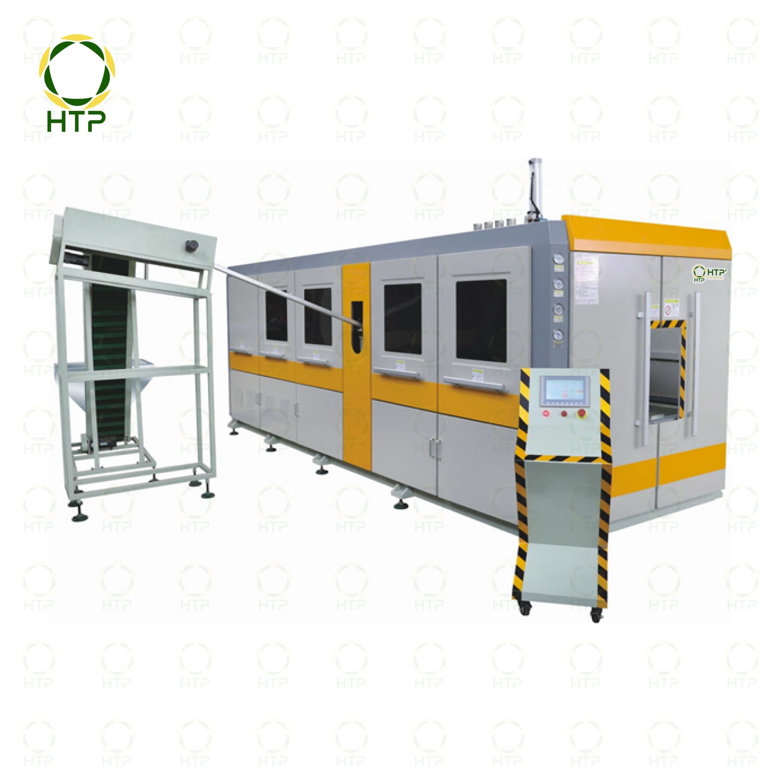 Máy thổi chai nhựa PET cao cấp tự động tạo ra 2 sản phẩm của Hoàng Tiến Phát