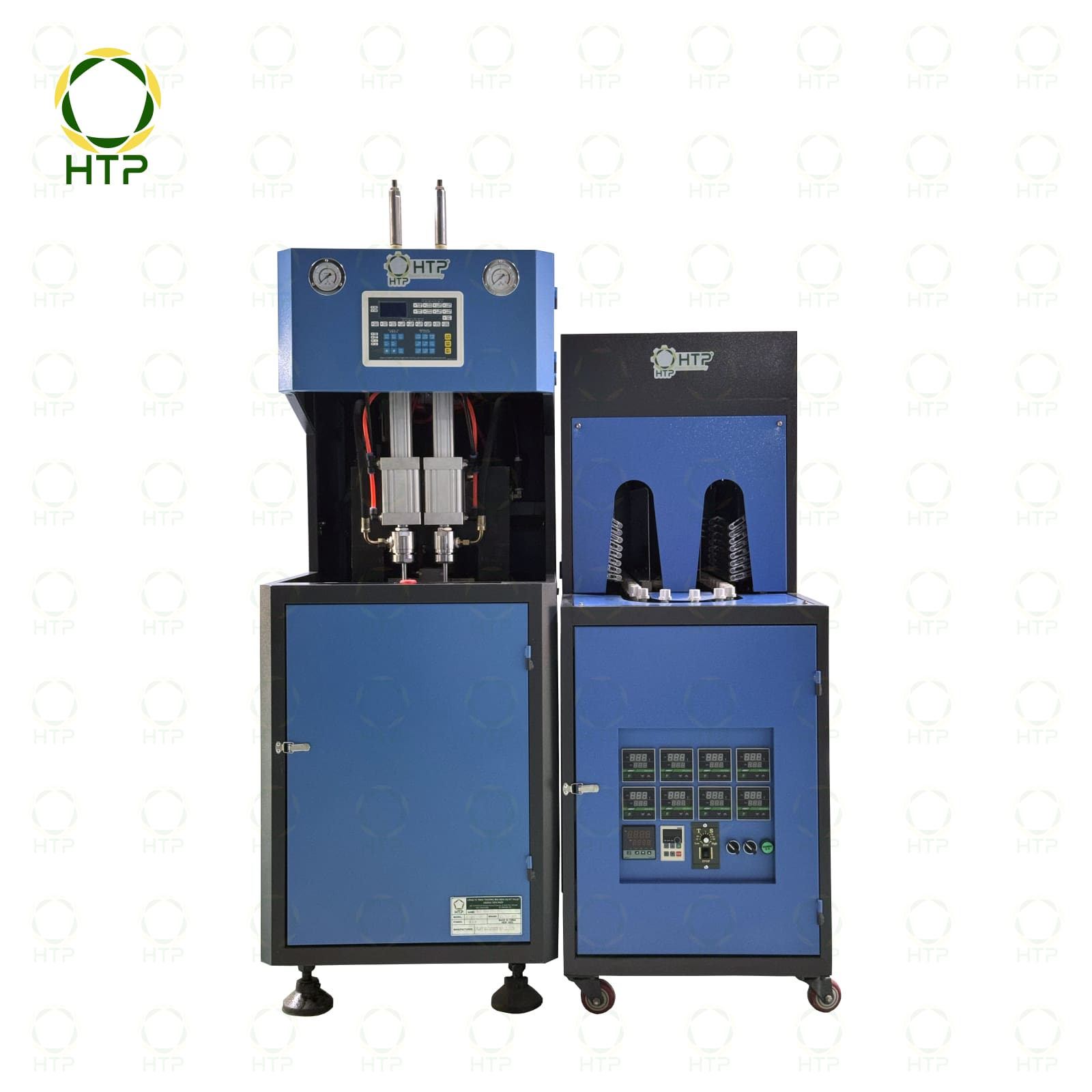 Máy thổi chai nhựa PET bán tự động ra 2 sản phẩm
