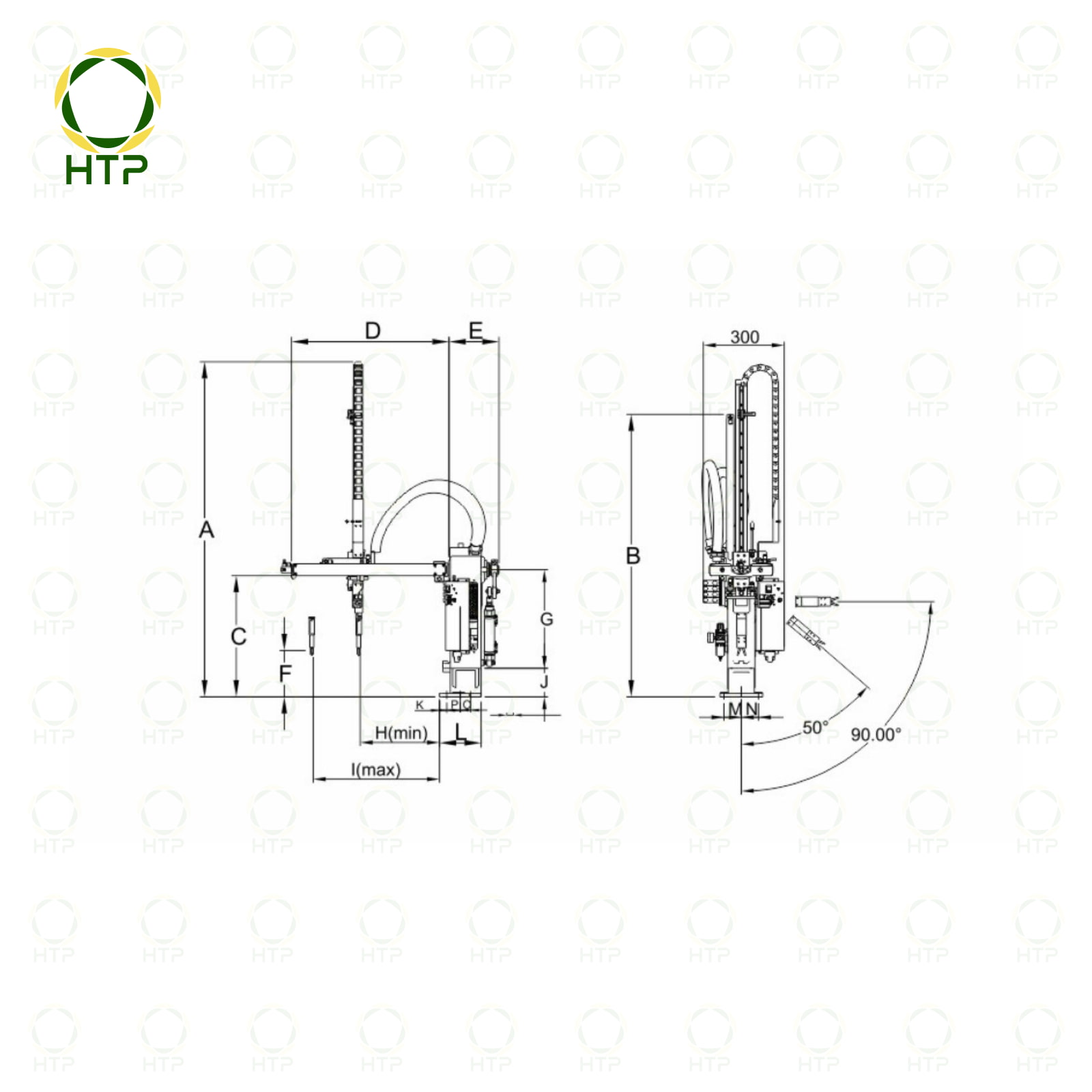 Đặc điểm của cánh tay robot gắp nhựa Hoàng Tiến Phát